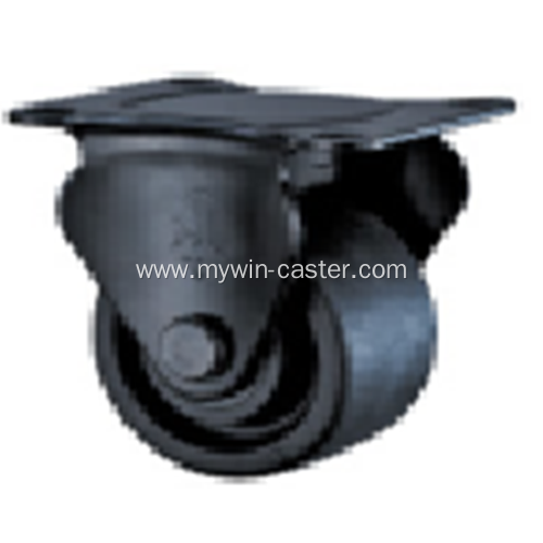 3 inch plate rigid PA black low gravity caster wheel
